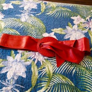 80’s Red Leather Wrap Belt